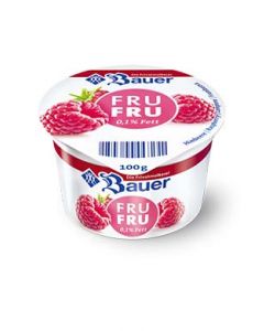 Bauer 特級脱脂乳酪 100g(0.1% Fat)  紅桑莓  (到期日：2023 年 12 月 20 日)