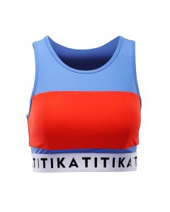 Titika Eve Medium Impact 藍+紅色運動內衣 加大碼