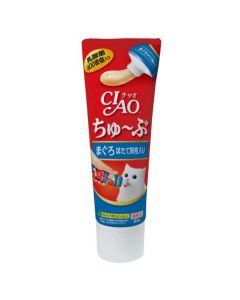 INABA CIAO 乳酸菌吞拿魚&北寄貝醬 肉泥 (80g) 貓小食*牙膏裝* #CS152