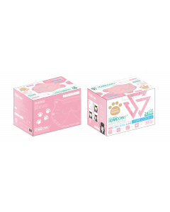 救世立體喵頑童版防護口罩 粉紅色 (30片獨立包裝/盒) (小顏成人適用)