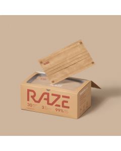 RAZE 3層光觸媒抗菌口罩 (奶茶橘) (30片裝) - 中碼